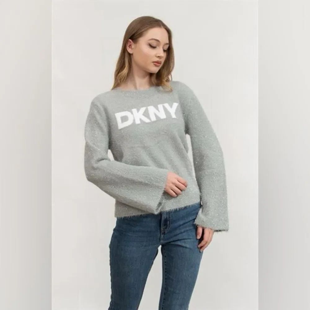NEW DKNY Gray Fuzzy Sweater S